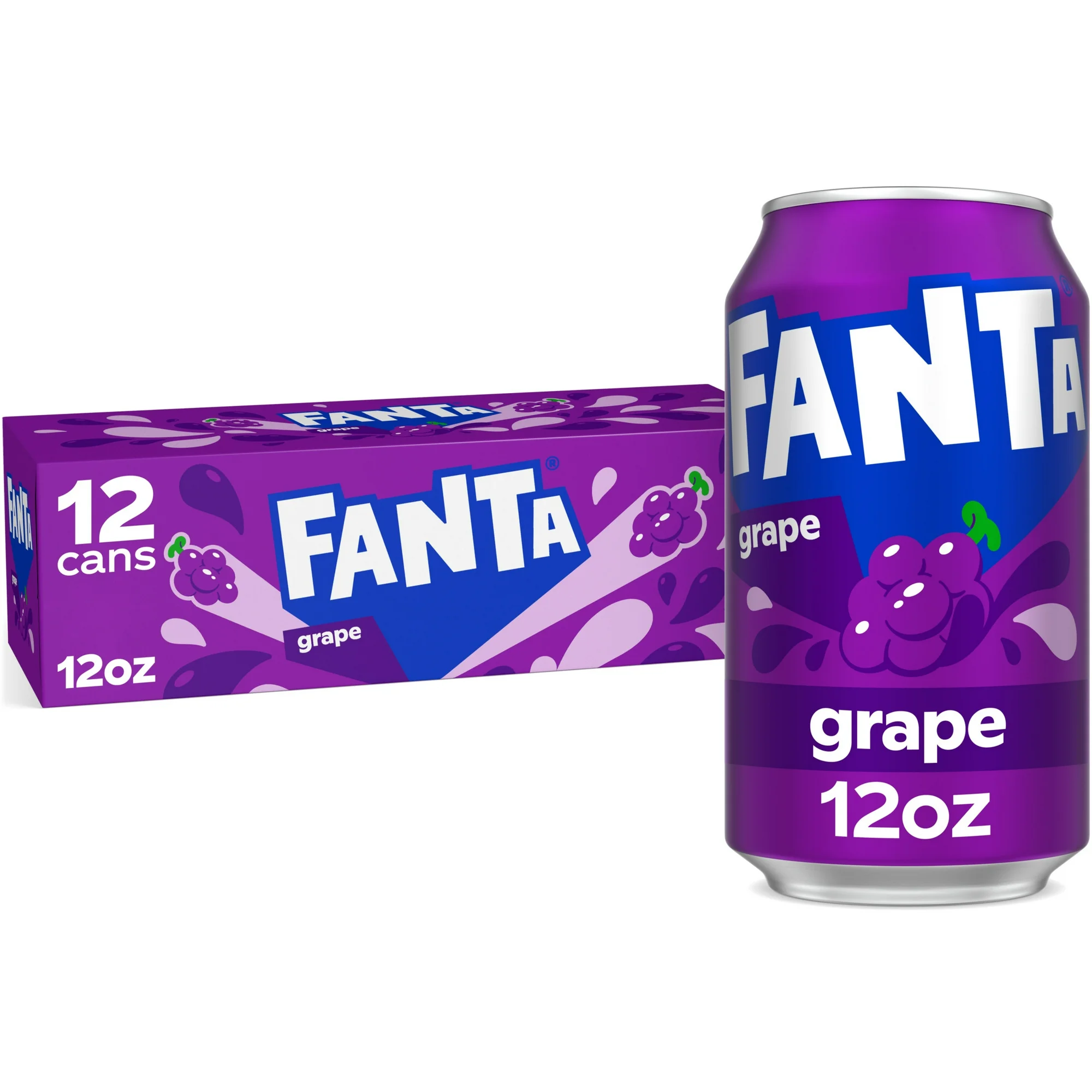 Fanta Grape Soda Pop Fridge Pack, 12 fl oz, 12 Pack Cans