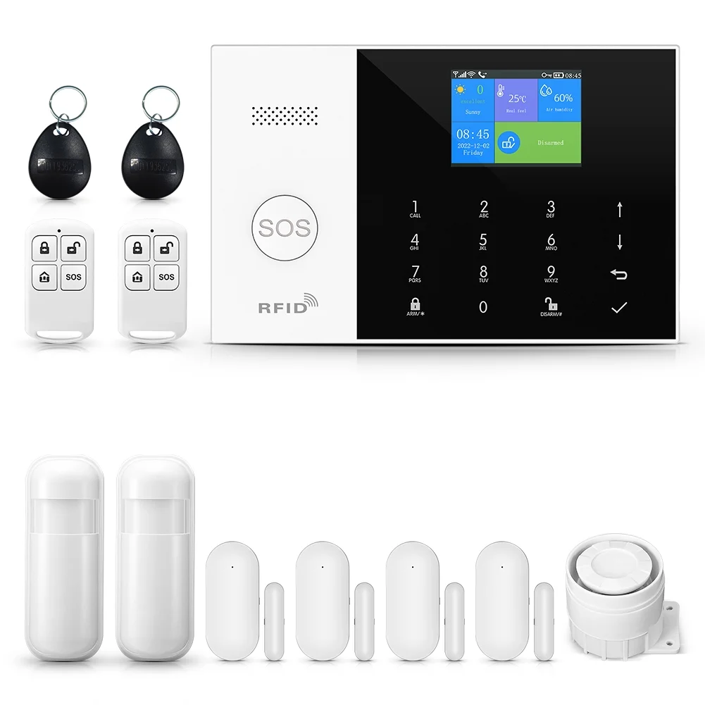 PGST GSM and WIFI Wireless Alarm System for Home Security DIY Smart Burglar Alarm System (PG-105-C)